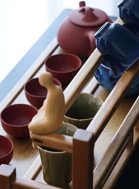 茶桌面茶杯架桌上茶杯架榫卯结构