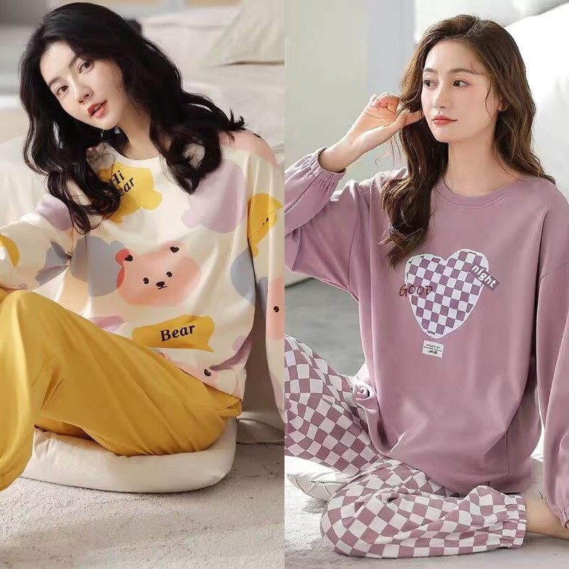 睡衣女春秋长袖纯棉夏款2025新款网红风学生可爱女士秋季家居服套,淘宝优惠券,粉丝福利购,淘宝优惠卷