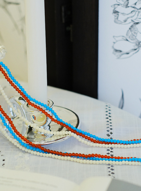 vintage toccata avon 雅芳 1985年 白色 蓝色 橙色 保存品 项链