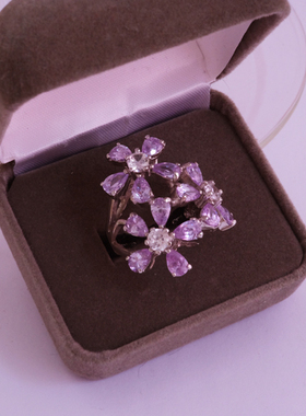 艺伎的胭脂 vintage nolan miller 紫色 花朵 银色 保存品 戒指