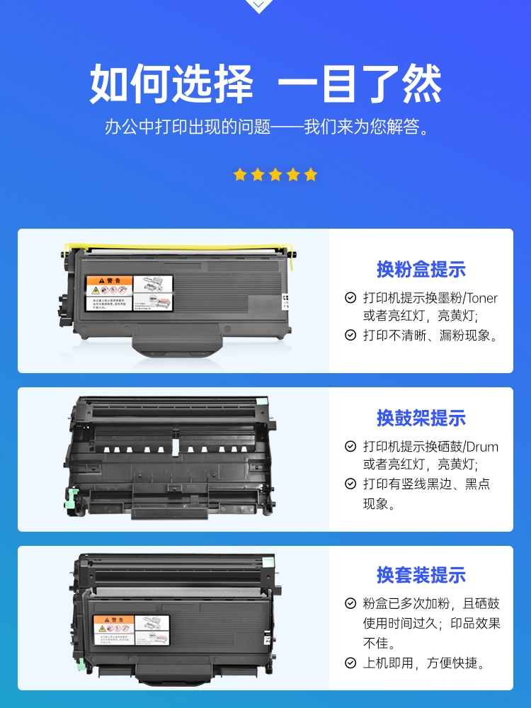 星图适用TN2125兄弟MFC7450粉盒HL2120打印机碳粉DCP7032墨粉匣7440N 7320 7045 7345复印传真一体机墨盒硒鼓 - 图3