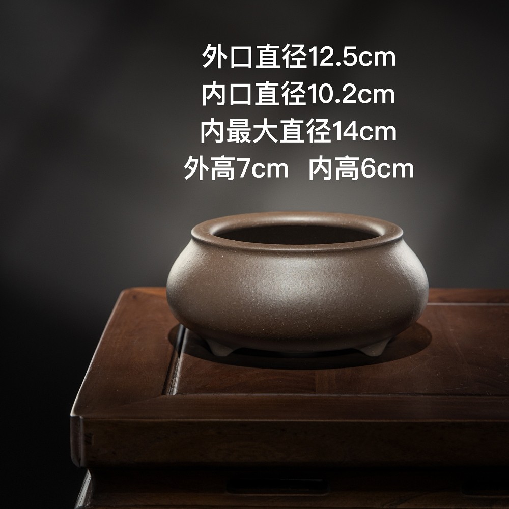 收藏级名家高档精品谈泽民三足紫砂小圆盆宣德香炉无孔有孔紫砂盆,淘宝优惠券,粉丝福利购,淘宝优惠卷