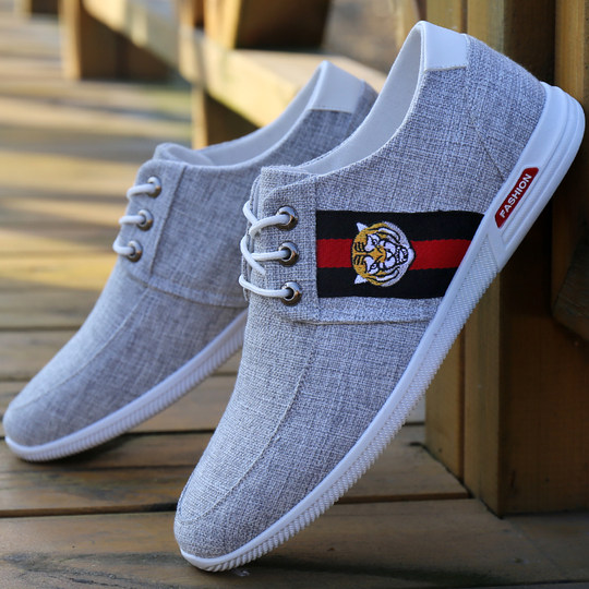 Summer breathable canvas shoes Korean style linen beanie shoes