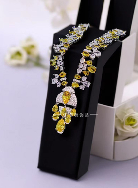 MJ轻奢饰品婚礼晚宴首饰新娘婚纱礼服摄影年会配饰项链耳环套装闪