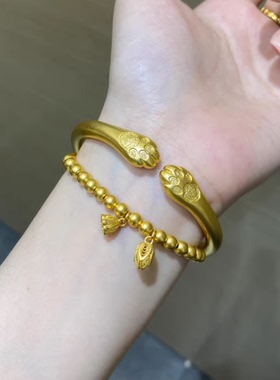 金包银猫爪南瓜手镯女开活口