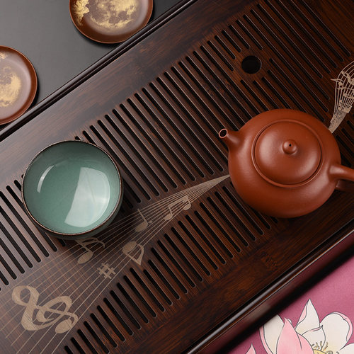 从简竹制储水排水茶盘小型家用茶托盘功夫茶具简约干泡茶台竹茶海 - 图2