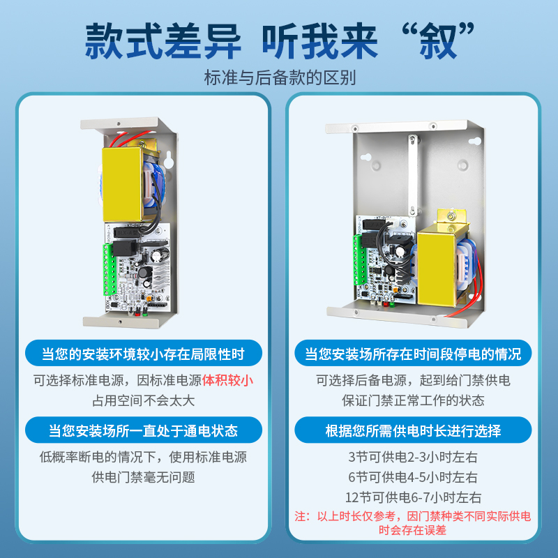 KOB门禁专用电源12V5A电源控制器12V3A变压器门禁电源箱7AH蓄电池 - 图2