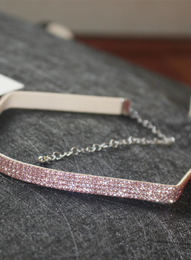 choker少女风粉色闪钻耳环项圈