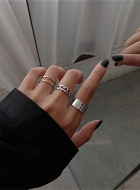 嘻哈朋克性冷淡风土酷指环情侣闺蜜nfc戒指女韩版学生简约