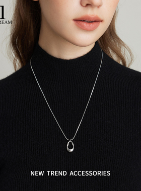 不规则镂空水滴项链女轻奢小众