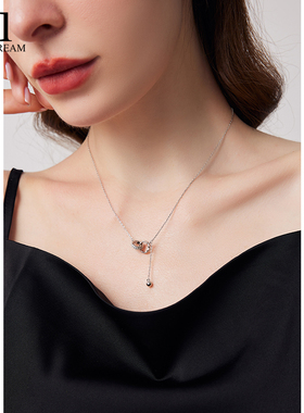 999纯银环环相扣项链小众轻奢