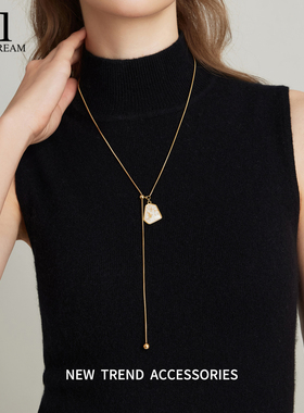 流苏几何抽拉项链女轻奢小众
