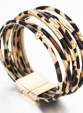 Leopard Leather Bracelets For Women Bracelets & Bangles
