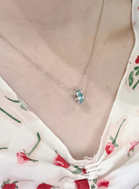 帕拉伊巴色人工培育宝石项链星赞