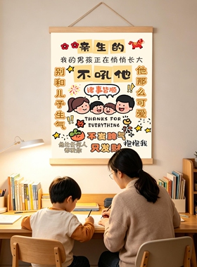 不要别和儿子生气挂画