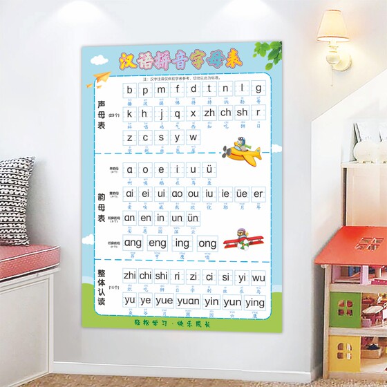 Chinese Pinyin Alphabet Wall Sticker with Pronunciation Audio