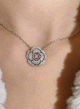 重工山茶花千金小姐名媛项链