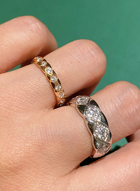 轻奢珠宝小香风菱格戒指