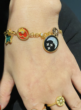 重工天然石双面佩戴贝母手链