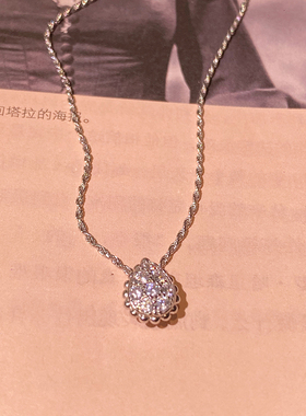 轻奢精致闪闪小水滴纯银项链