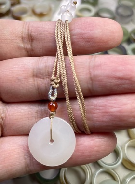 天然和田玉白玉平安扣