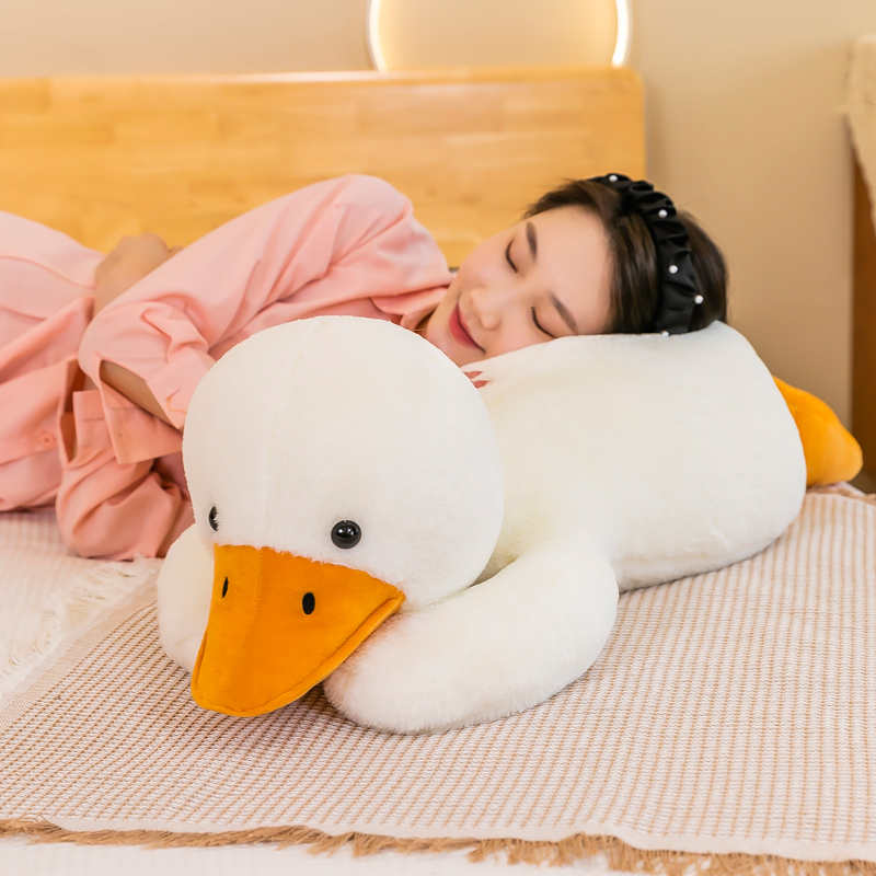 白色趴趴鸭子抱枕大白鹅毛绒玩具布娃娃玩偶可爱枕头夹腿午睡女孩 - 图2