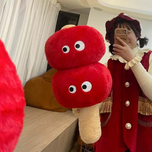 山楂冰糖葫芦玩偶可爱毛绒玩具长条可拆睡觉抱枕女生新年装饰礼物 - 图3