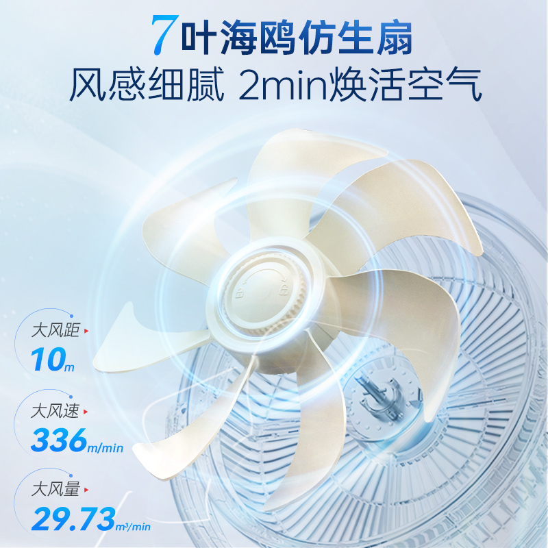 摩飞空气循环扇家用台式落地风扇遥控摇头直流变频
