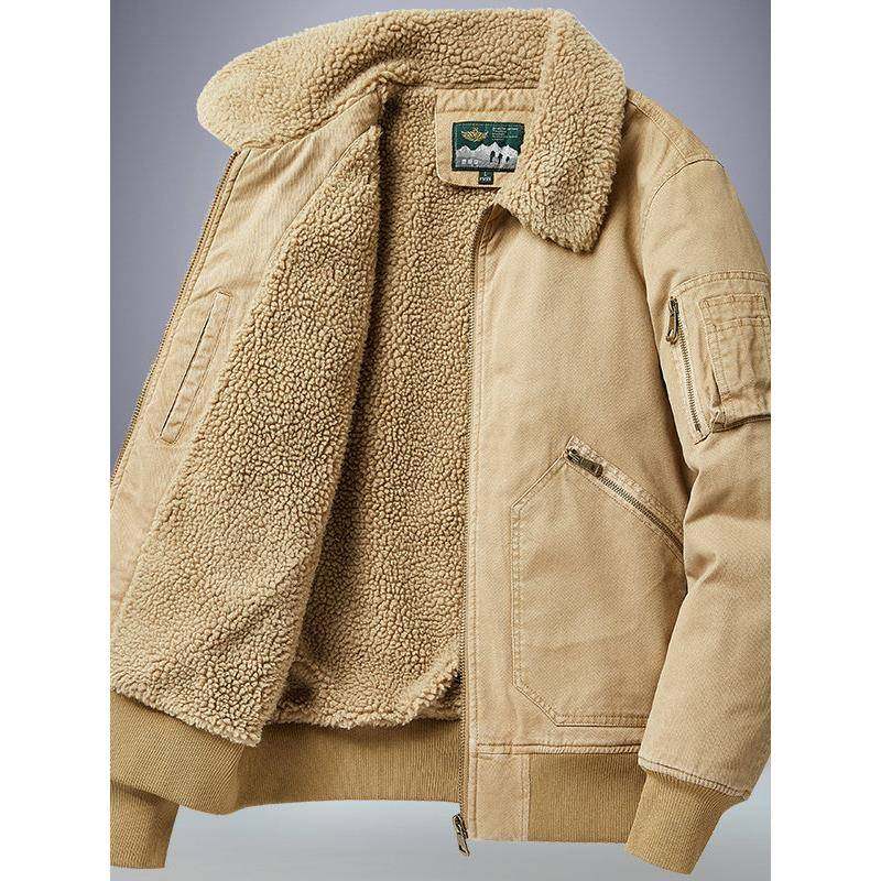 Mostarsea~冬季飞行员加绒外套男加厚宽松工装上衣潮流羊羔绒棉衣,淘宝优惠券,粉丝福利购,淘宝优惠卷