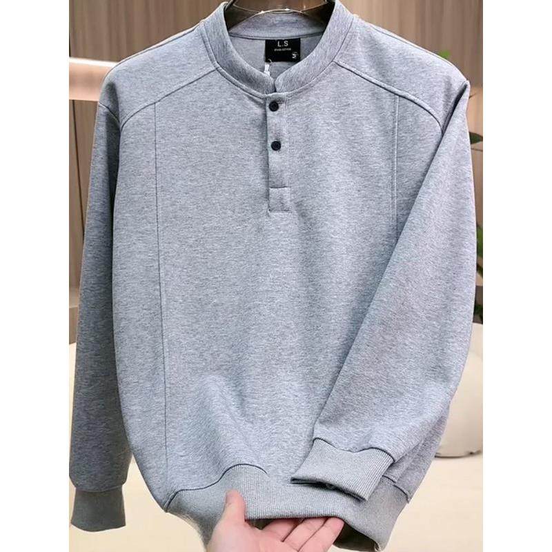 Mostarsea~亨利领韩版轻熟风卫衣男士春秋休闲百搭宽松长袖打底衫,淘宝优惠券,粉丝福利购,淘宝优惠卷