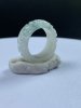 Inner diameter 15.2mm, natural grade A jadeite carved ring ring, Hong Kong code No. 10, certificate number 2792