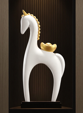 马年大摆件马上有钱客厅轻奢高档入门玄关办公室乔迁之喜开业礼品