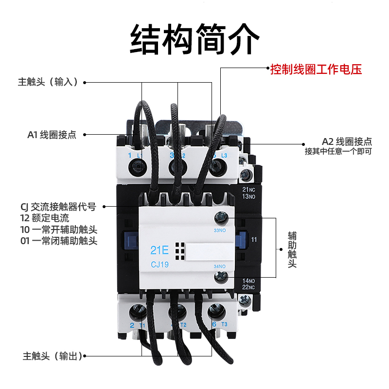 切换电容交流接触器CJ19-25/32/43/63/95补偿柜AC220V 380V专用 - 图0