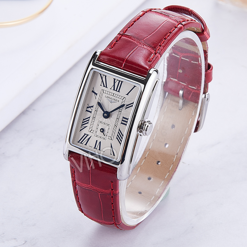 longines浪琴黛绰维纳红色皮带女表 威皓海外瑞士腕表