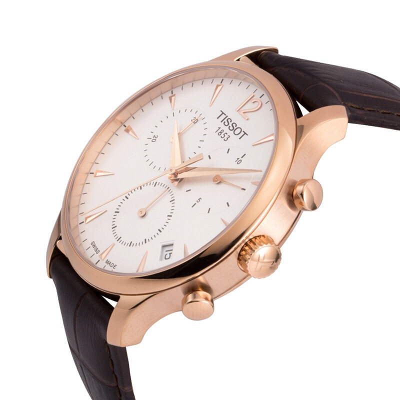 tissot俊雅系列皮带金色42男表 威皓海外瑞士腕表