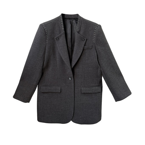 高级感重工大码西装女年会礼服200斤胖mm宽松显瘦休闲西服外套 - 图3