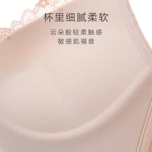 爱美丽小胸聚拢抽皱蕾丝内衣女士无钢圈蝴蝶杯防下垂收副乳文胸罩 - 图1