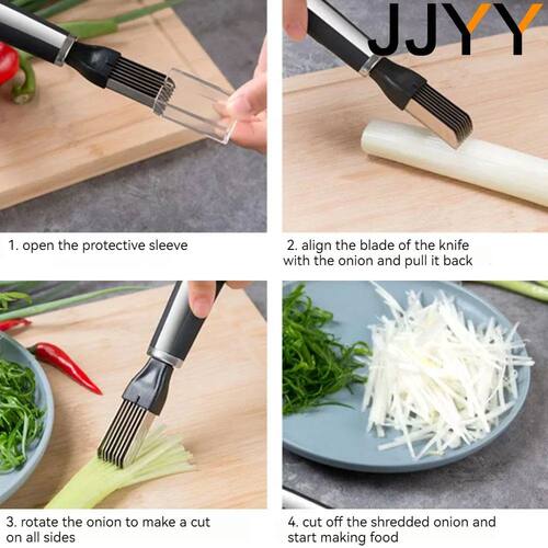 JJYY Garlic Shredders Onion Slicer Cut Onions Vegetable Grat - 图3