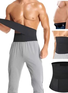 Men Sweat Neoprene Sauna Waist Trainer Wrap Belt Tummy Contr