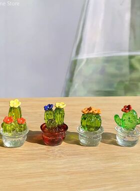 Mini Cactus Figurines Ornaments Cactus Bonsai Decor Sculptur