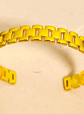 欧美跨境外贸沙金饰品手表链开口手镯女小众设计感手环时尚潮流