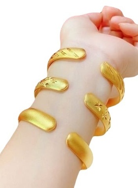 欧美跨境外贸越南沙金女款开口心经流星雨手镯款古法心经手环手饰