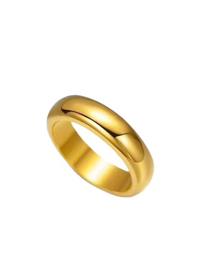 欧美跨境外贸沙金戒指钛钢不掉色小众设计情侣对戒泥鳅背指环手饰