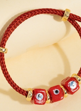 欧美跨境外贸欧美跨境新款恶魔之眼8字扣双向可调节手链个性手饰