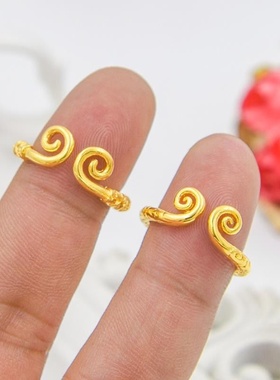 出口欧美跨境外贸越南越南沙金戒指女仿黄金饰品铃兰花指环蝴蝶结