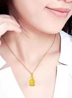 欧美跨境外贸越南沙金首饰品平安扣观音菩萨吊坠男道家佛牌仿手饰