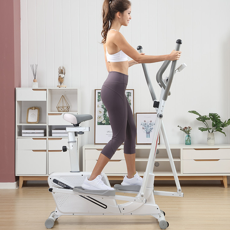 汗马椭圆机家用健身器材磁控健身车室内动感单车静音踏步机漫步机-图0