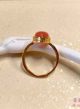 蔷薇之恋天然南红玛瑙爱心戒指
