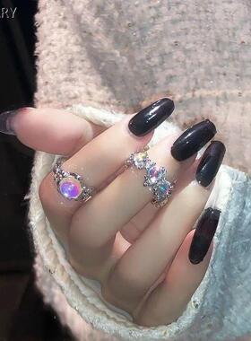 月光石戒指女ins冷淡风小