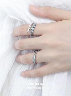 小众设计不规则肌理纹戒指精致